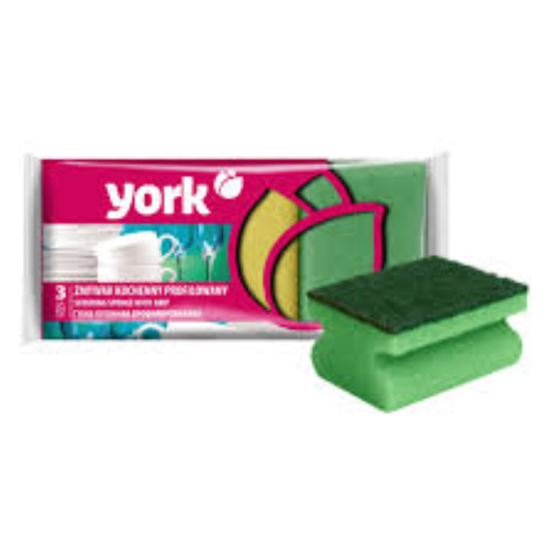YORK SCOURING SPONGE W/GRIP 3S 031010